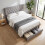 Living And Home Double Upholstered Bed Frame with 2 Drawers 2