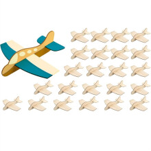 24Pcs Wooden Blank Airplane DIY Crafts Kids Painting Toy Birthday Party Favors Glider Gift Unfinished Wood Plane Model