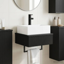 vidaXL Wall-Mounted Wash Basin Black 40 x 41 x 39 cm Engineered Wood