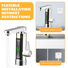 LED Electric Heating Tap Faucet Fast Instant Hot Water Heater 360° Rotatable