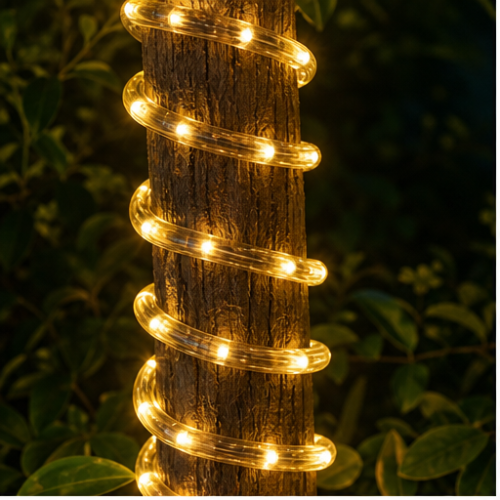 Solar LED Rope Light White, Waterproof Outdoor Garden Decorative String Light, 100 LEDs 1