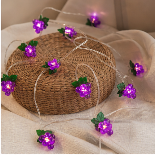 Grape Fairy String Lights, 30 LEDs, 8 Modes, Waterproof Battery Box with Remote Control, Festive Decoration 2