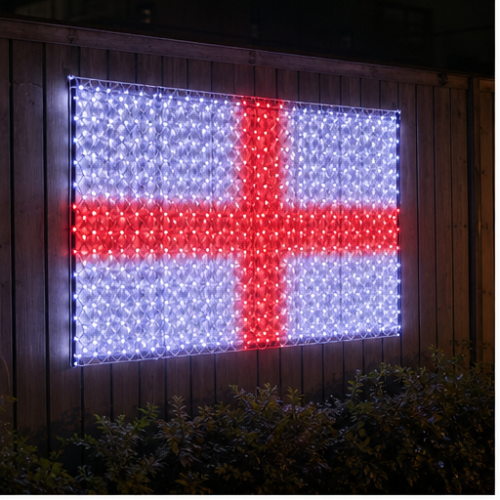 England Flag LED Net Light, 24V Low Voltage with Transformer 1