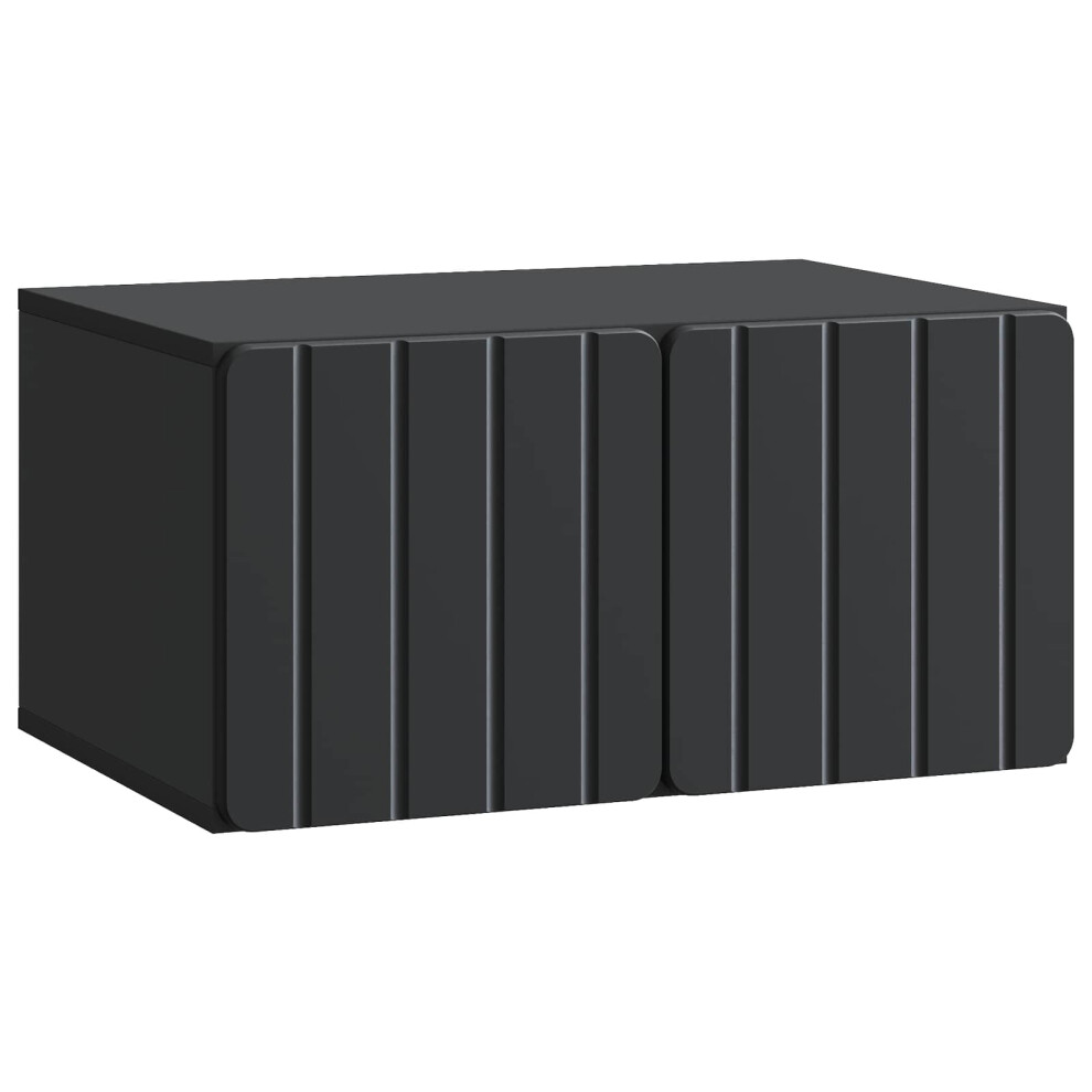 Vidaxl Wall-Mounted Tv Cabinet Black 59.5 X 41 X 30 Cm Engineered Wood