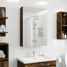vidaXL Badezimmerspiegelschrank Geräucherte Eiche 40 x 10,5 x 60,5 cm