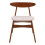Living And Home 2-Piece Solid Wood Dining Chairs, Beige Upholstered Padded Seat, Curved Backrest Kitchen Side Chairs for Dining Room 3