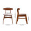Living And Home 2-Piece Solid Wood Dining Chairs, Beige Upholstered Padded Seat, Curved Backrest Kitchen Side Chairs for Dining Room 6