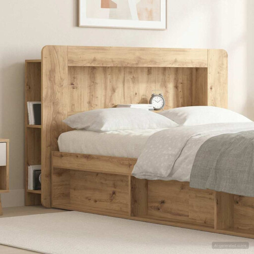 VidaXL vidaXL Headboard Cabinet with Storage Artisan Oak Engineered Wood