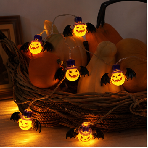 Devil Pumpkin LED String Lights for Halloween, USB Powered, 40 Lights, Waterproof 1