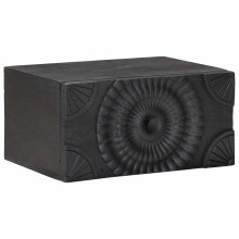 vidaXL Handmade Bedside Cabinet Black 40 x 30 x 20 cm Solid Mango Wood