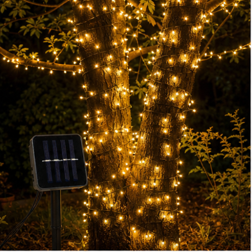 Solar Waterproof Multicolor LED String Lights, 200 LEDs, 8 Modes, Outdoor Christmas Decoration 1