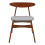 Living And Home 2-Piece Solid Wood Dining Chairs, Grey Upholstered Padded Seat, Curved Backrest Kitchen Side Chairs for Dining Room 3