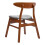 Living And Home 2-Piece Solid Wood Dining Chairs, Grey Upholstered Padded Seat, Curved Backrest Kitchen Side Chairs for Dining Room 5
