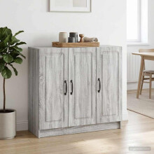 vidaXL Sideboard Grey Sonoma 89 x 34.5 x 77 cm Engineered Wood
