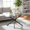 Living And Home 100x60cm Tempered Glass Dining Table with Iron Legs 1