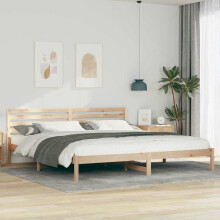 vidaXL Bed Frame with Headboard Brown 200 x 210 cm Solid Pine Wood