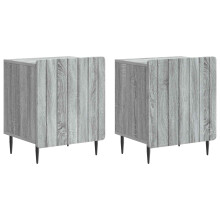 vidaXL Bedside Cabinet 2 pcs Grey Sonoma 43 x 34.5 x 52 cm