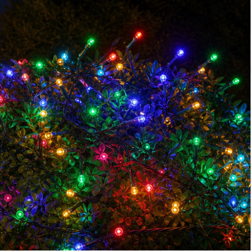 Solar Multicolour LED String Lights IP65, 100 LEDs, 12 m, 8 Modes, for Garden and Camping 1