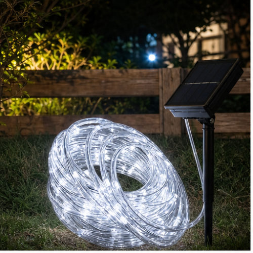 Solar LED String Lights White for Outdoor, 200 LEDs, 8 Modes, Garden and Tree Decoration, with Solar Panel 1