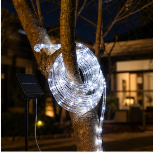 Solar LED String Lights White for Outdoor, 200 LEDs, 8 Modes, Garden and Tree Decoration, with Solar Panel 2