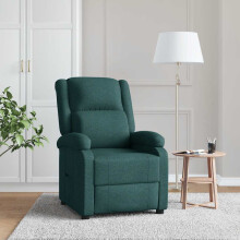 vidaXL Recliner Chair Dark Green Fabric
