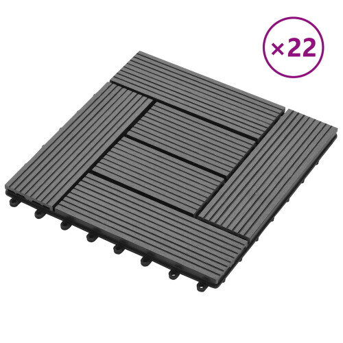 VidaXL vidaXL Terrassenfliese 22 stk. Grau 30 x 30 cm WPC 1