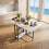 Living And Home 120x80cm Folding Dining Table with Wheels and Storage Shelves 1