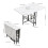 Living And Home 120x80cm Folding Dining Table with Wheels and Storage Shelves 6