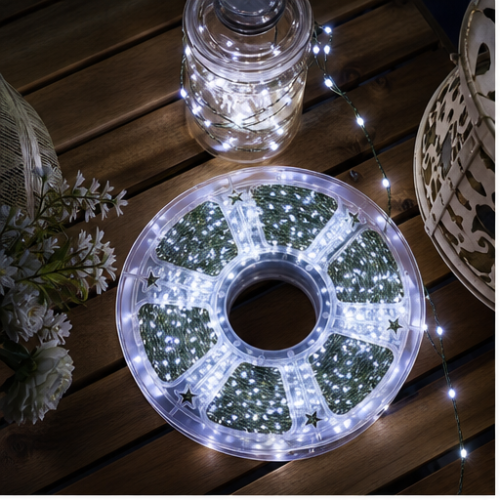 Solar Copper Wire LED String Lights Cool White, 300 LEDs, 9 m, Remote Control, 8 Modes, Waterproof Outdoor 1