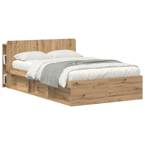 VidaXL vidaXL Headboard Cabinet with Storage Artisan Oak Engineered Wood 2