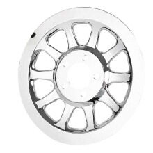 Chrome Outer Rear Pulley Cover Insert for Softail Fat Boy Lo FLSTN FXSTC