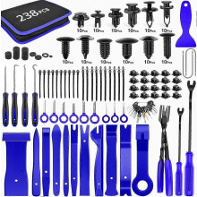 238Pcs Trim Removal Tool, Auto Push Pin Bumper Retainer Clip Set Fastener Terminal Remover Tool Adhesive Cable Clips Pry Kit