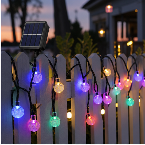 Multicolor Solar LED String Lights, 100 LEDs, 8 Modes, Waterproof for Garden and Christmas 2