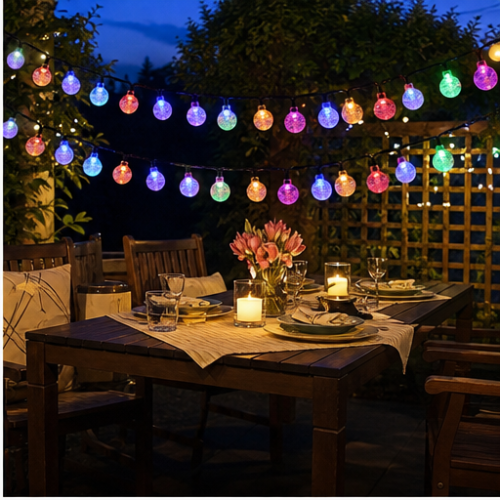 Solar LED Globe String Lights, Multicolor, 100 Lights, 8 Modes, Waterproof for Outdoor Camping 2
