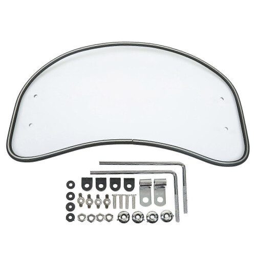 Motorcycle front windscreen oval universal fit clear air deflector guard