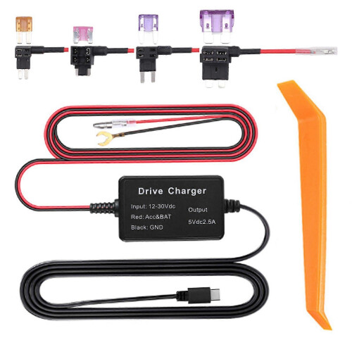 Dash Cam Hardwire Kit with 24h Surveillance and Type C