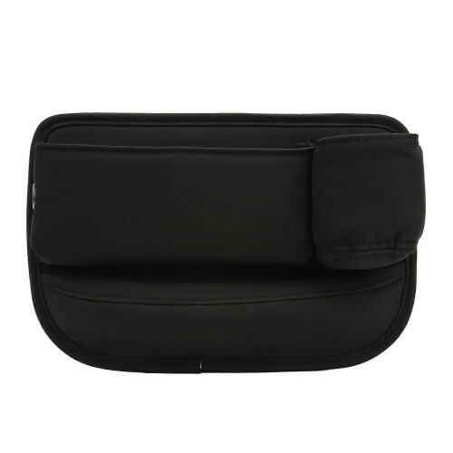 Car seat storage organizer with side pocket and cup holder