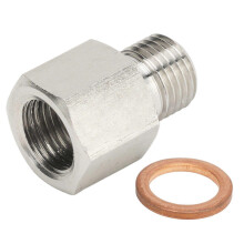 Pressure Gauge Adapter Stainless Steel 1/8in NPT Female M10x1.0 Male