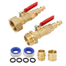 Camper trailer blowout adapter for water line and sprinkler valve