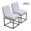 Living And Home Set of 2 Chenille Upholstered Dining Chairs in Light Grey 1