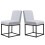 Living And Home Set of 2 Chenille Upholstered Dining Chairs in Light Grey 2