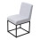 Living And Home Set of 2 Chenille Upholstered Dining Chairs in Light Grey 3