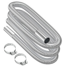 Car Heater Exhaust Pipe, 300cm Stainless Steel Parking Heater Pipe, Vent Pipe for Coch Heater with 2 Clips, for Diesel Air Heater Hose