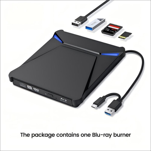 Blu-Ray Burner USB3.0 External Optical DVD Drive Recorder 3D Blu-Ray Players Writer Reader for Laptop PC  Linux 2