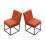Living And Home Set of 2 Chenille Upholstered Dining Chairs in Orange 2