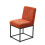 Living And Home Set of 2 Chenille Upholstered Dining Chairs in Orange 3