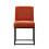 Living And Home Set of 2 Chenille Upholstered Dining Chairs in Orange 4