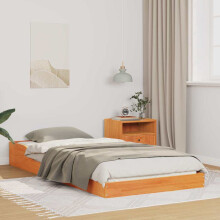 vidaXL Bed Frame Wax Brown 90 x 220 cm Solid Pine Wood