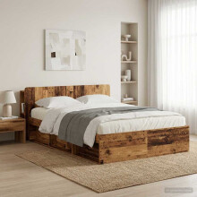 vidaXL Headboard Cabinet with Storage Old Wood Engineered Wood