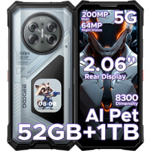 (Gray, 16GB 1TB) DOOGEE V50 Pro 5G Rugged Phone 6.78" Inch,52(16+36)GB 1TB,Android 16,11000mAh